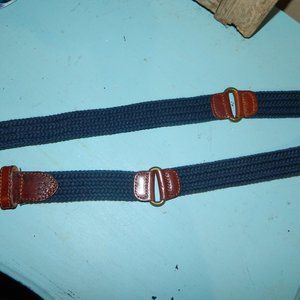 Fossil Leather Woven Brass Buckle Belt Blue Size M